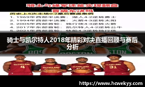 骑士与凯尔特人2018年精彩对决直播回顾与赛后分析